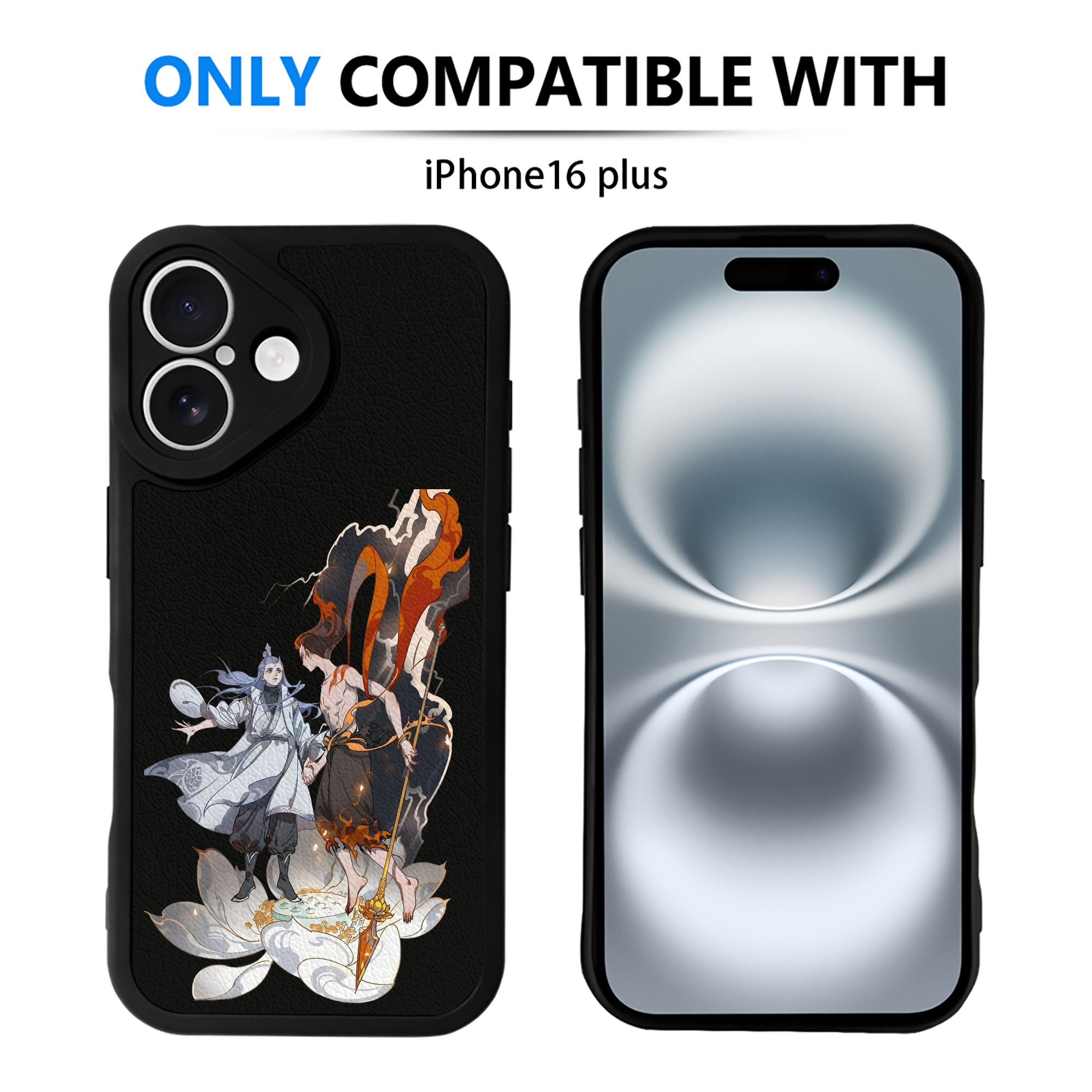 （画像用） Ne Zha 2 ナタ 魔童の大暴れ 【iPhone 16シリーズ対応】シリコンスマホケース（レザー調） 材質：シリコン